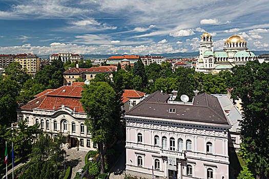 保加利亚,索非亚,教堂,俯视图,白天