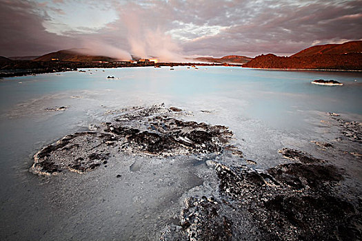 蓝色,泻湖,地热,水疗,雷克雅奈斯,半岛,冰岛南部,冰岛,欧洲