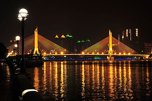 广州跨珠江海印桥夜景