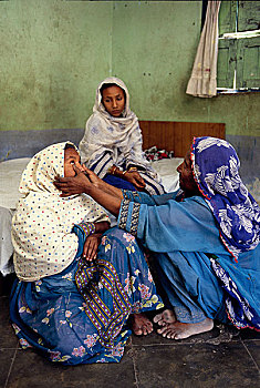 社区,健康,工作,检查,向上,眼睛,孕妇,标识,住宅,乡村,近郊,卡拉奇,巴基斯坦,九月,2008年