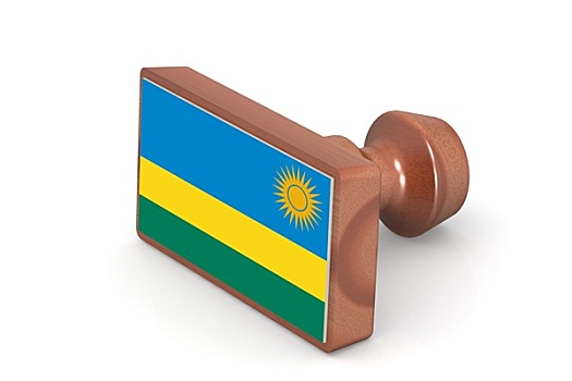 木质,图章,卢旺达,旗帜