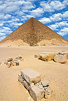 红色,金字塔,世界遗产,开罗附近,埃及,北非