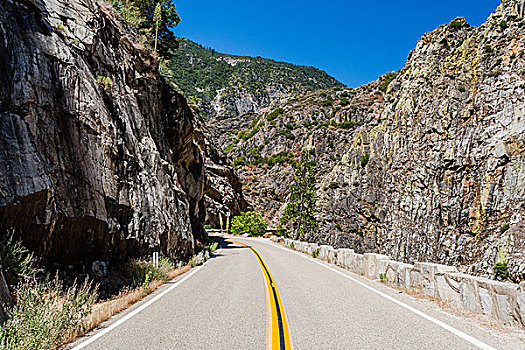 两个,道路,花冈岩,石头,峡谷,加利福尼亚