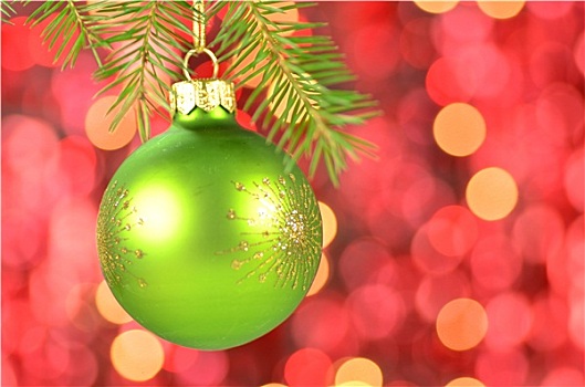 圣诞装饰,绿色,圣诞球,悬挂,云杉,细枝,背景