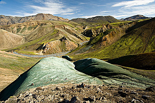 绿色,流纹岩,自然,自然保护区,冰岛高地,冰岛,欧洲