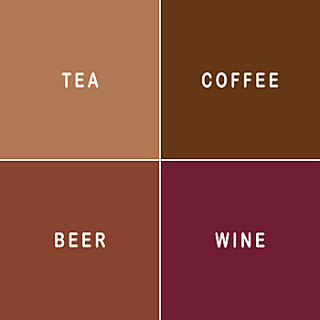 茶,咖啡,啤酒,葡萄酒