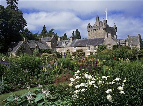 城堡,花园,东北方,因弗内斯,苏格兰,英国,欧洲