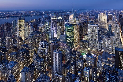美国,纽约,曼哈顿,俯视图,中城