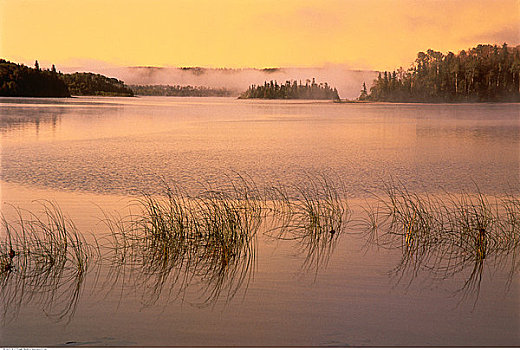 白色,湖,黄昏,北方,苏必利尔湖,安大略省,加拿大