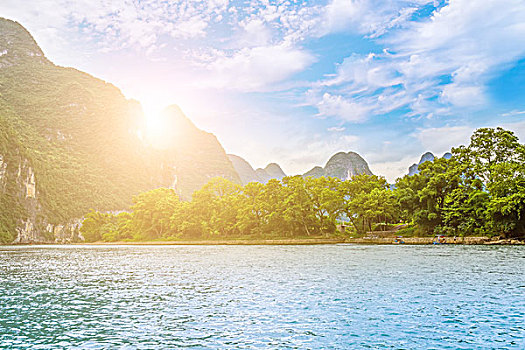 桂林,陽(yáng)朔,漂亮,風(fēng)景,山,河