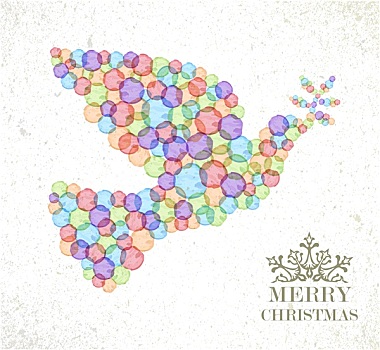 圣诞快乐,水彩,斑点,平和,鸽子