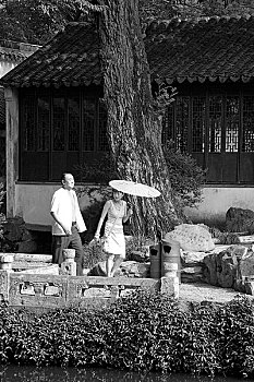 拍摄于亚洲,中国,江苏省,苏州拙政园,2005年7月