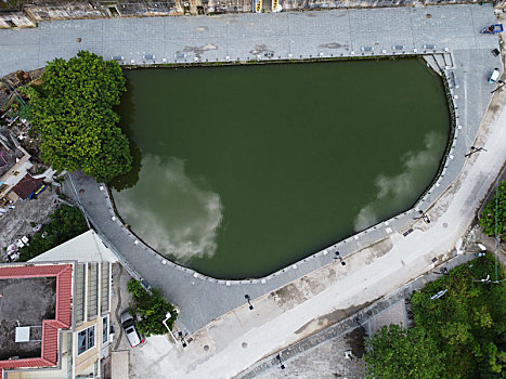 航拍广东省东莞市清溪镇铁场村