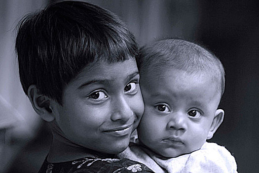 孩子,库尔纳市,孟加拉,二月,2008年