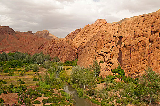 岩石构造,大阿特拉斯山,瓦尔扎扎特,省,摩洛哥,非洲