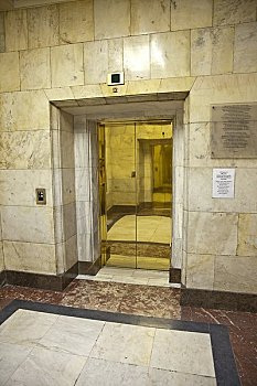 电梯,门,文化,科学,华沙,波兰