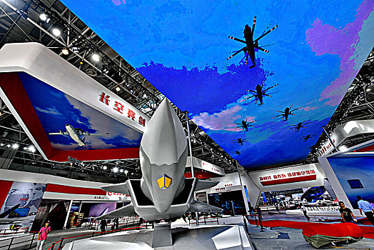 第十二届中国航展珠海国际航展馆室内静态飞机模型展示