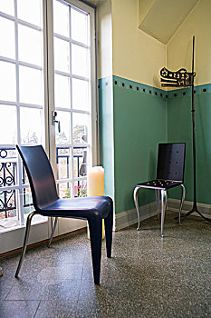 黑色,塑料制品,椅子,设计师,风格,正面,露台,门,涂绘,角,房间