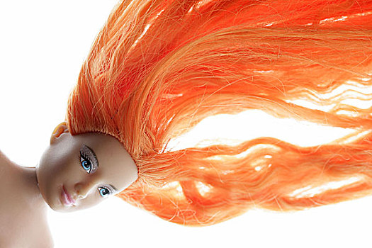 红发,头像,特写,没有物权,序列,玩具,娃娃,芭比娃娃,女人,长发,概念,孩子,美,工作室