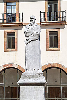 雕塑,僧侣,教堂,教授,奥维耶多,阿斯图里亚斯,西班牙,欧洲