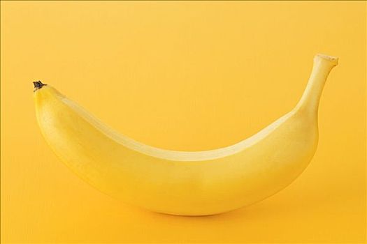一个,香蕉,黄色背景