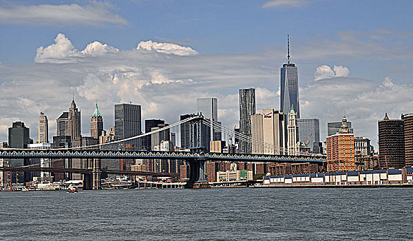 曼哈顿大桥,自由,塔楼,一个,世贸中心,曼哈顿,纽约,美国