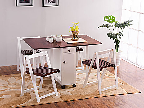 创意实木折叠小户型简约餐桌椅组合饭桌长方形咖啡桌实木餐桌