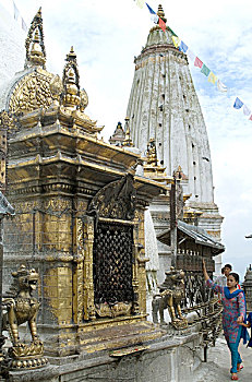 斯瓦扬布纳特佛塔,猴庙,加德满都,尼泊尔