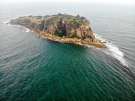 航拍辽宁大连棒棰岛宾馆风景区