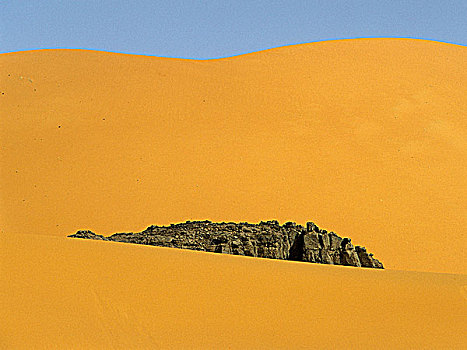 撒哈拉沙漠,阿杰尔高原,黑色,石头,沙丘