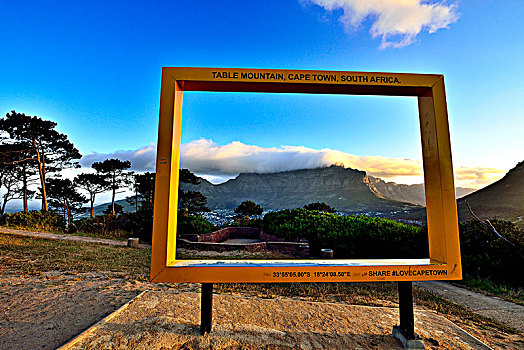 风景,画框,桌山,开普敦,西海角,南非,非洲