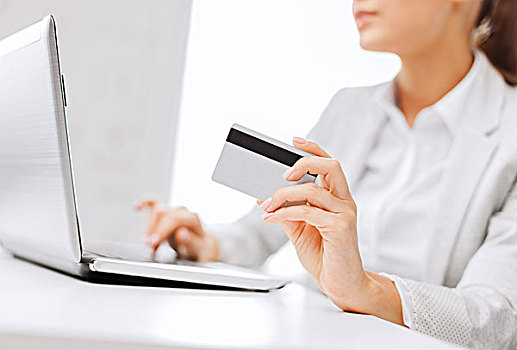 银行,购物,钱,概念,职业女性,笔记本电脑,信用卡