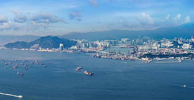 香港昂船洲大桥远眺