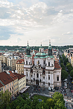 圣尼古拉斯教堂,老城广场,布拉格,捷克共和国,欧洲