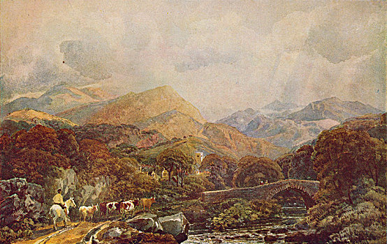 山地,风景,19世纪,世纪,艺术家