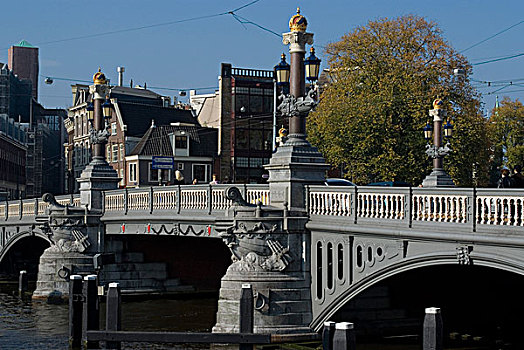 蓝色,桥,阿姆斯特丹