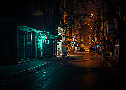 街道,河内,夜晚