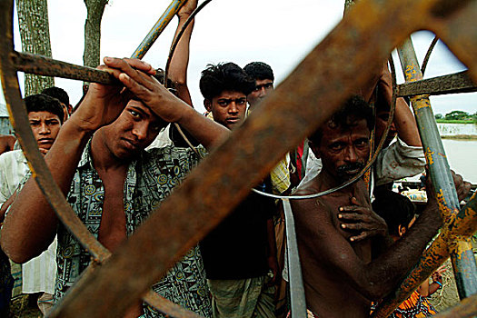 失业,多,工作,一个,水下,湿,陆地,孟加拉,七月,2004年