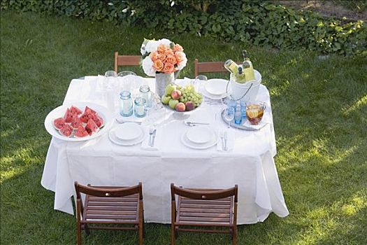 桌子,花园,夏日聚会