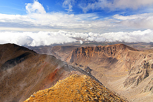 山,风景,汤加里罗,高山,穿过,新西兰