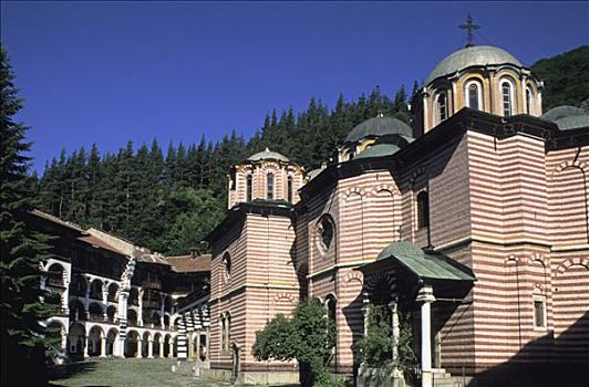 保加利亚,里拉,寺院,圣诞,教堂
