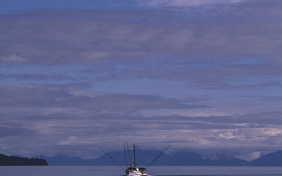 渔船,海中,阿拉斯加,美国