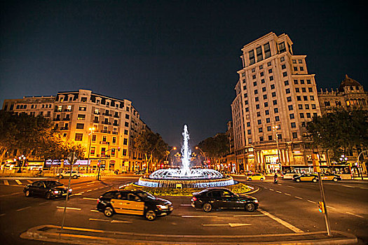 出租车,交通,巴塞罗那,中心,观光,广场,加泰罗尼亚,西班牙,欧洲