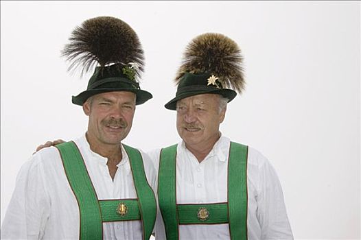 巴伐利亚,男人,传统,装束,帽子,上巴伐利亚,德国