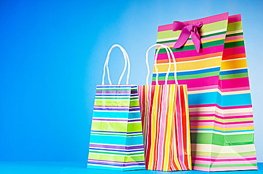 彩色,纸,购物袋,倾斜,背景