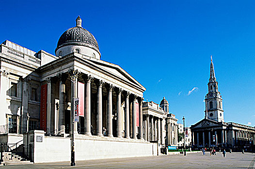国家美术馆,特拉法尔加广场,伦敦,英格兰