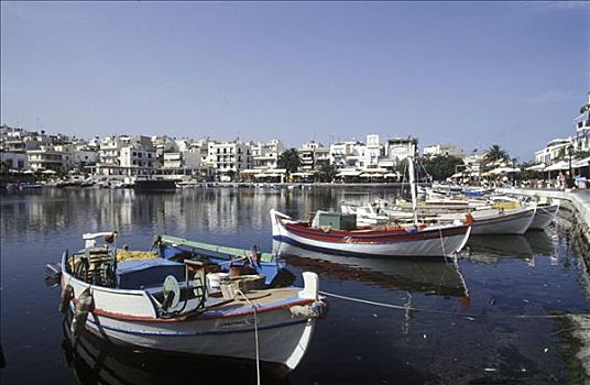 渔船,港口,锡拉岛,希腊