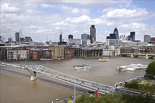 千禧桥,泰晤士河,伦敦,英格兰