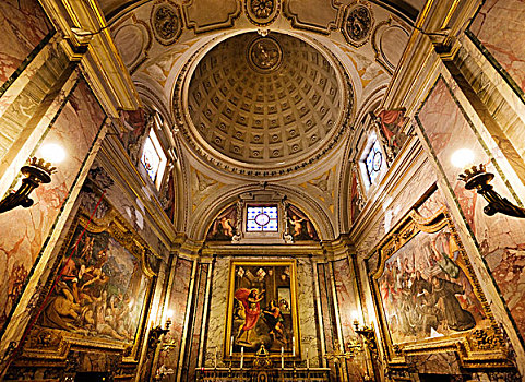 教会,圣坛,穹顶,阿西尼城,翁布里亚,意大利,欧洲