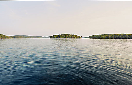 湖,远景,岛屿,安大略省,加拿大